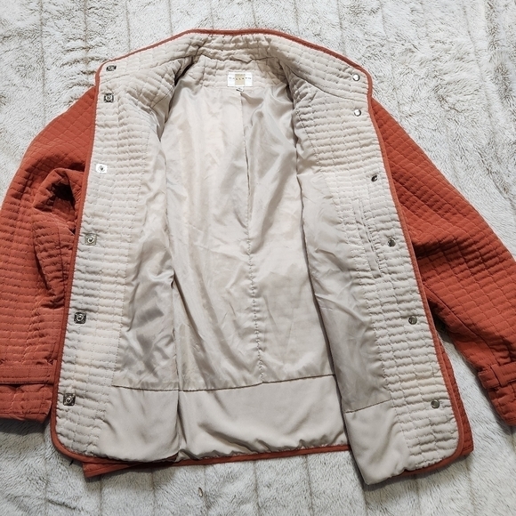Size XL Quilted spring Jacket Muted Orange color Collared GALLERY - Picture 13 of 16